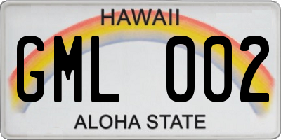 HI license plate GML002