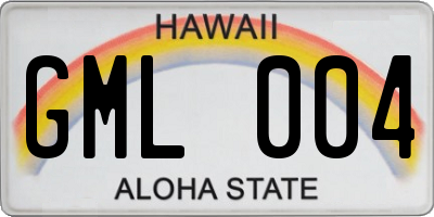 HI license plate GML004