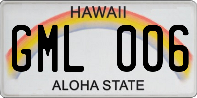 HI license plate GML006