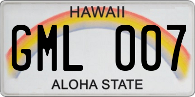 HI license plate GML007