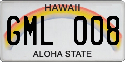 HI license plate GML008