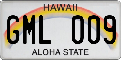 HI license plate GML009
