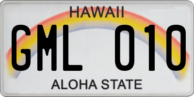 HI license plate GML010