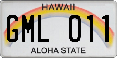 HI license plate GML011