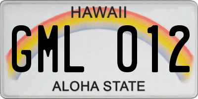 HI license plate GML012