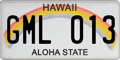 HI license plate GML013
