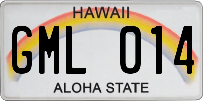 HI license plate GML014