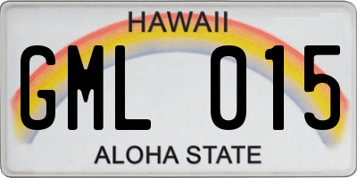HI license plate GML015