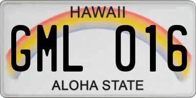 HI license plate GML016