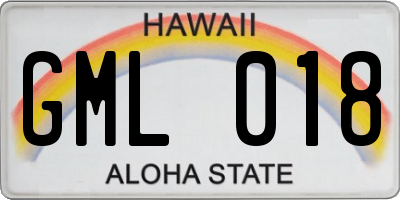 HI license plate GML018