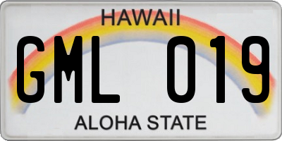 HI license plate GML019