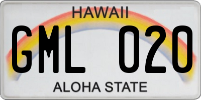 HI license plate GML020