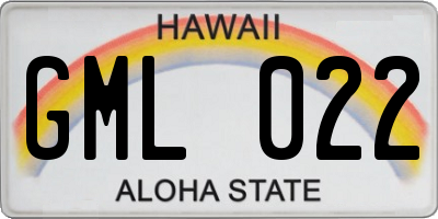 HI license plate GML022