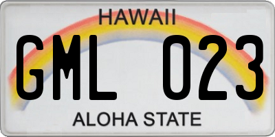 HI license plate GML023