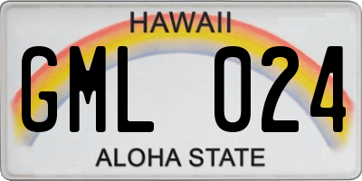 HI license plate GML024