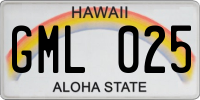 HI license plate GML025
