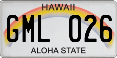 HI license plate GML026