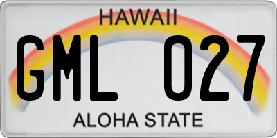 HI license plate GML027