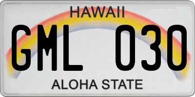 HI license plate GML030