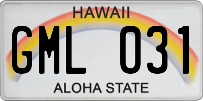 HI license plate GML031