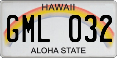 HI license plate GML032