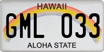 HI license plate GML033