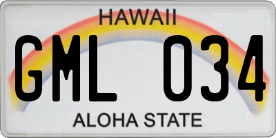 HI license plate GML034