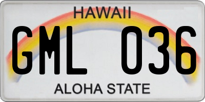 HI license plate GML036