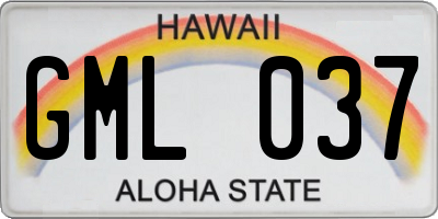 HI license plate GML037