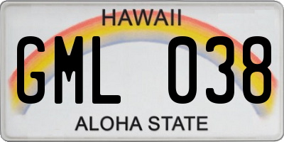 HI license plate GML038