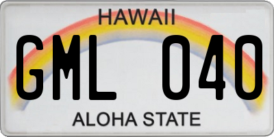 HI license plate GML040