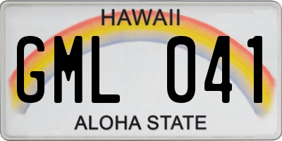 HI license plate GML041