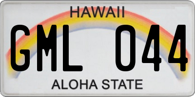 HI license plate GML044