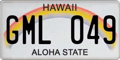 HI license plate GML049