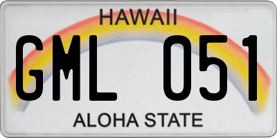HI license plate GML051