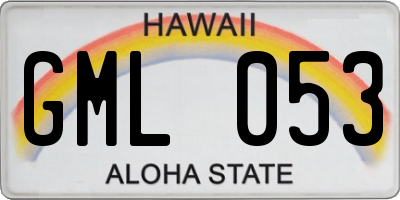 HI license plate GML053