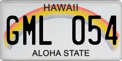 HI license plate GML054