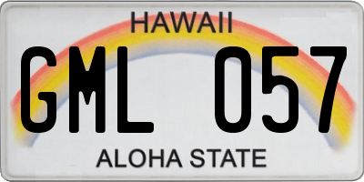 HI license plate GML057