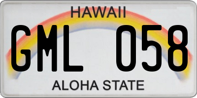 HI license plate GML058