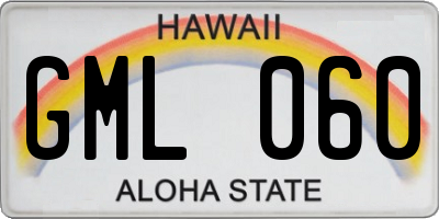 HI license plate GML060