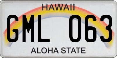 HI license plate GML063
