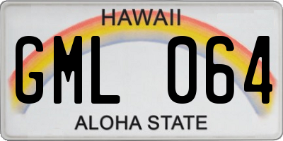 HI license plate GML064