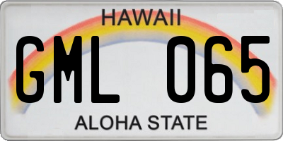 HI license plate GML065