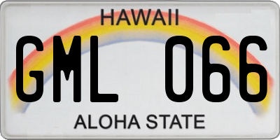 HI license plate GML066