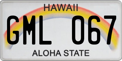 HI license plate GML067