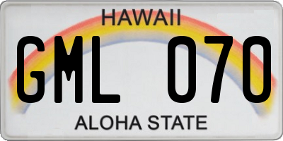 HI license plate GML070