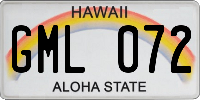 HI license plate GML072