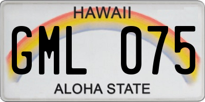 HI license plate GML075