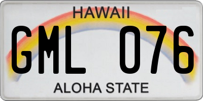 HI license plate GML076
