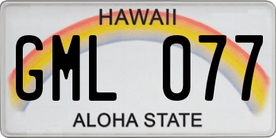 HI license plate GML077